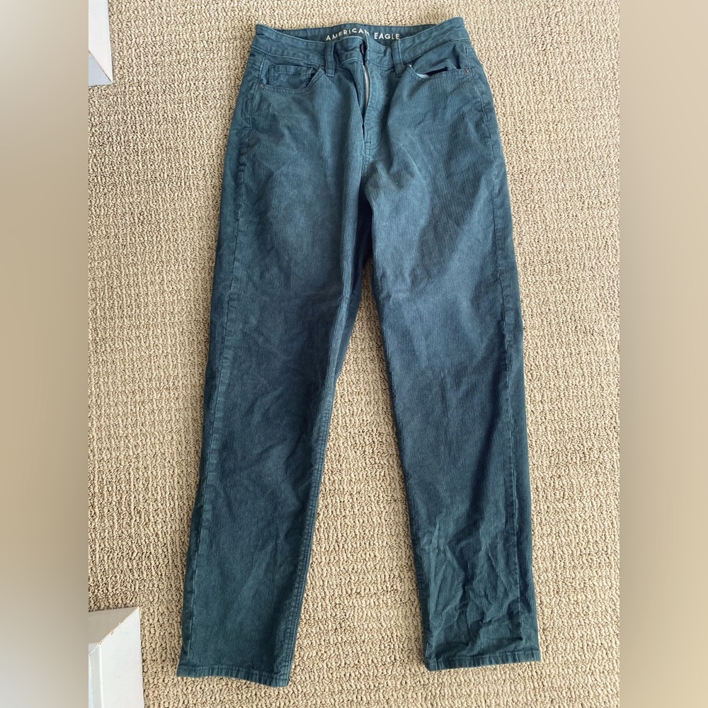 Green corduroy pants